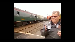 Train spotter man almost killed by high speed train😱😱 .#dengerous #krishkafle #luck