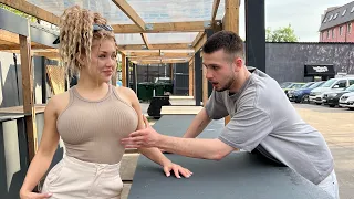 BODYBUILDER IS SURPRISE WOMEN HER SIZE😳 @Babycoma13 FITNESSTONYA/ TIKTOK PRANKS