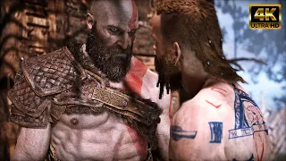 God of War - Kratos Fighting The Stranger [PC UHD 4K]  Cinematic Realistic Gameplay