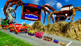 ALL MONSTERS Big & Small Cars vs Downhill Madness with BUS EATER & CAR EATER | BeamNG.Drive