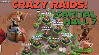CAPITAL HALL 7 CRAZY POWERFUL RAIDS! Easy attack strategies that anyone can do | Clash of Clans