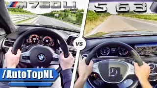 BMW M760Li vs Mercedes S63 AMG ACCELERATION & TOP SPEED AUTOBAHN POV by AutoTopNL