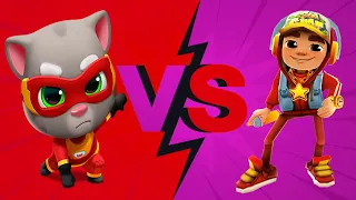 WINS FAILS COMPILATION! WHO IS THE BEST? Talking Tom Hero Dash vs subway surfers #Shorts