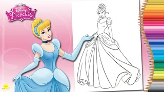 Coloring Disney Princess Cinderella #Shorts Coloring Pages | Kiddie Playtime