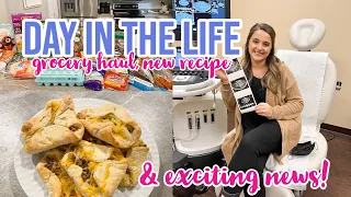 DAY IN THE LIFE | GROCERY HAUL, NEW DINNER RECIPE, & EXCITING PREGNANCY ANNOUNCEMENT! | COOK WITH ME