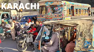 TRAFFIC IN KARACHI PAKISTAN, 4K, PAKISTAN 2022, 4k60fps