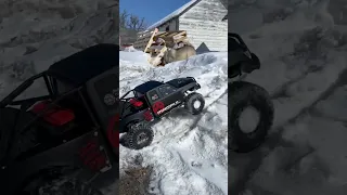 Axial SCX6 Honcho snow wheeling #scale #scalerc #scalecrawler #scalerc4x4