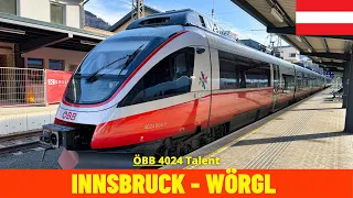 Cab Ride Innsbruck - Wörgl (Lower Inn Valley Railway, Austria) train driver's view in 4K