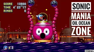 Sonic Mania | Oil Ocean Zone Acts 1 & 2 - Giant Octopus Boss!