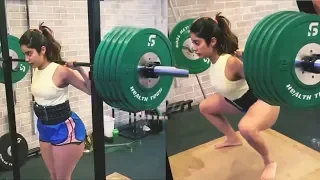 Jhanvi Kapoor's KHATARNAK Heavy Weight Fittness Challenge Gym Workout For Her Perfect Body
