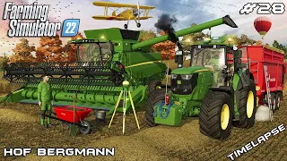 Harvesting BARLEY with JOHN DEERE and GPS | Hof Bergmann | Farming Simulator 22 | Episode 28