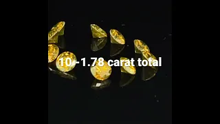 10 irradiated, Francie, deep yellow with hole drilled in them 3.5 - 3.7mm. 10-1.78ct. Tw.