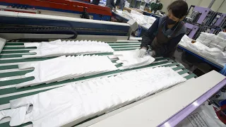 The process of making plastic bags. Amazing Korean plastic bag factory!