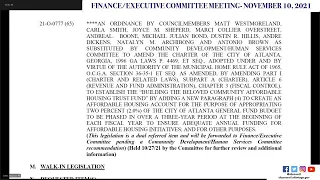 #Atlanta City Council Finance/Executive Committee Meeting: November 10, 2021