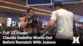 TUF 23’s Claudia Gadelha Works Out Before Rematch With Champ Joanna Jedrzejczyk