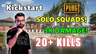 eU Kickstart - 20+ KILLS (3K DAMAGE) - SOLO SQUADS! - PUBG