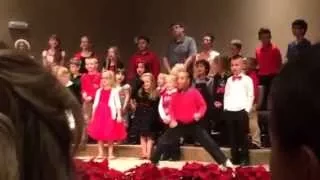 Crazy Kid Dancing at school Christmas play concert