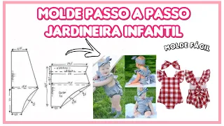 COMO FAZER MOLDE DE JARDINEIRA INFANTIL - TAMANHO 12 MESES | FÁCIL PASSO A PASSO