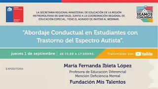 Webinar: Abordaje Conductual en Estudiantes con Trastorno del Espectro Autista