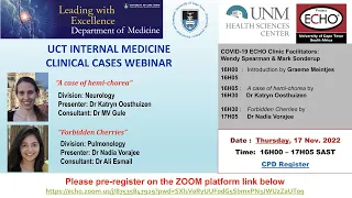 Dept of Medicine UCT Clinical Webinar Series 17 November 2022