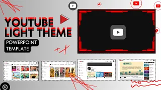 YouTube White Theme Inspired PowerPoint Template | Free Download