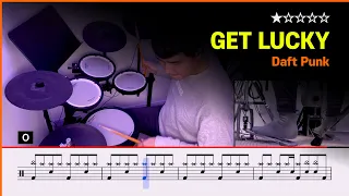 [Lv.02] Daft Punk - Get Lucky (★☆☆☆☆) Pop Drum Cover with Sheet Music