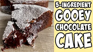 5-Ingredient Gooey Chocolate Cake! Recipe tutorial #Shorts