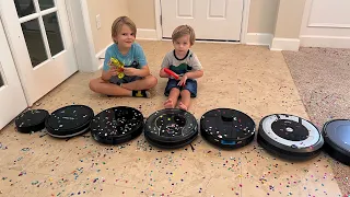 7 Robot Vacuums VS Confetti!!!🎉