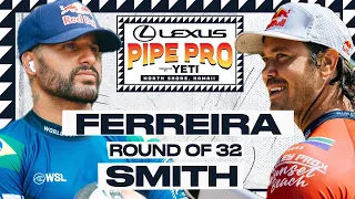 Italo Ferreira vs Jordy Smith | Lexus Pipe Pro presented by YETI - Round of 32 Heat Replay