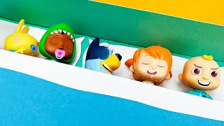 Ten in the Bed | Pretend Play with CoComelon, Bluey & Peppa Pig Toys | Kids Songs & Nursery Rhymes