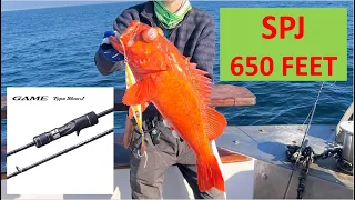 Slow Pitch Jigging Deep Water Rockfish | 650 FEET