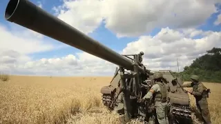 Russian 2S4 Tyulpan 240mm mortars operation