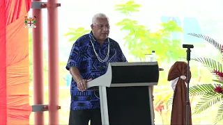 Fijian Prime Minister Frank Bainimarama officiates the official opening of Blackrock Camp in Nadi