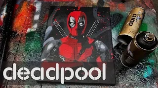 Deadpool by New York Street Artist. Spray Paint Art. Stencil Art.