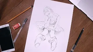 Graphic sketch of a ballerina / Графический скетч балерины