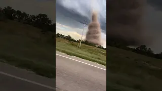 Insane Landspout Tornado East of Rush Center, Kansas near Nekoma & Bison, KS