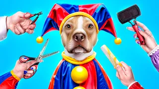 ¡El Asombroso Circo Digital! ¡Cambio de Imagen de Perro a Pomni de Circo Digital!