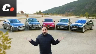 BMW X3, Volvo XC60, Alfa Romeo Stelvio, Audi Q5, Jaguar F-Pace | Prueba Comparativa SUV | coches.net