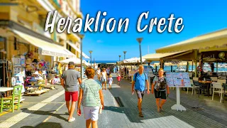 Heraklion Crete, walking tour 4k, Greece 2022