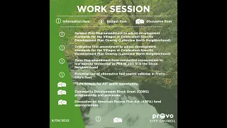 Provo City Council Work Meeting | August 9, 2022