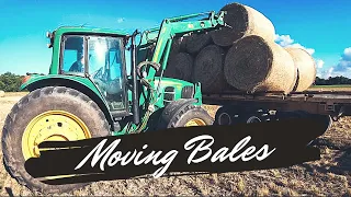 EPIC Hay Hauling | Moving Bales with THREE TRACTORS!