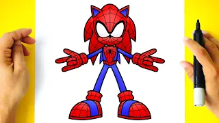 Como DESENHAR o SONIC HOMEM-ARANHA - Como DIBUJAR a SONIC SPIDERMAN - How To DRAW SONIC SPIDER-MAN