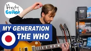 The Who - My Generation Guitar Lesson/ Tutorial - Easy Rock Songs On Guitar