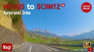 🇨🇭 DRIVING IN SWITZERLAND 4K | Weggis to Schwyz Panoramic Drive Beautiful Swiss Villages | #nagiCH