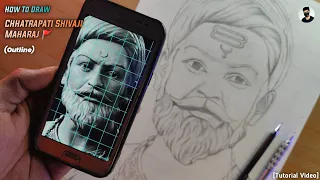 How To Draw Chhatrapati Shivaji Maharaj🚩  || Outline || #shivajimaharaj  #kishanguptaarts