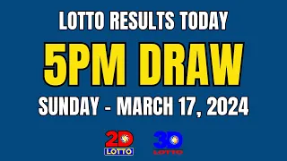 5PM Lotto Result Today March 17, 2024 (Sunday) Ez2 Swertres PCSO