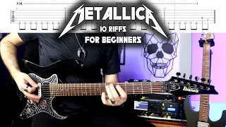 10 Easy & Cool METALLICA Guitar Riffs | (+Tabs)