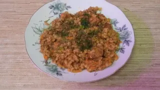 Вкусная Перловая каша с мясом в афганском казане.