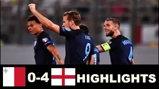 Malta vs England 0-4  Extended Highlights - World Cup Qualifiers 01/09/2017