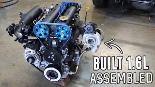 ASSEMBLING the BUILT 1.6L! (High Compression + Turbo)